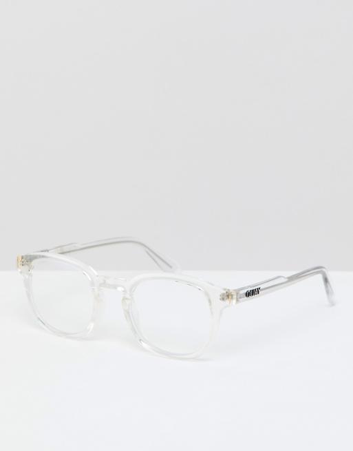 Quay Australia Walk On Square Clear Lens Glasses In Clear With Blue 