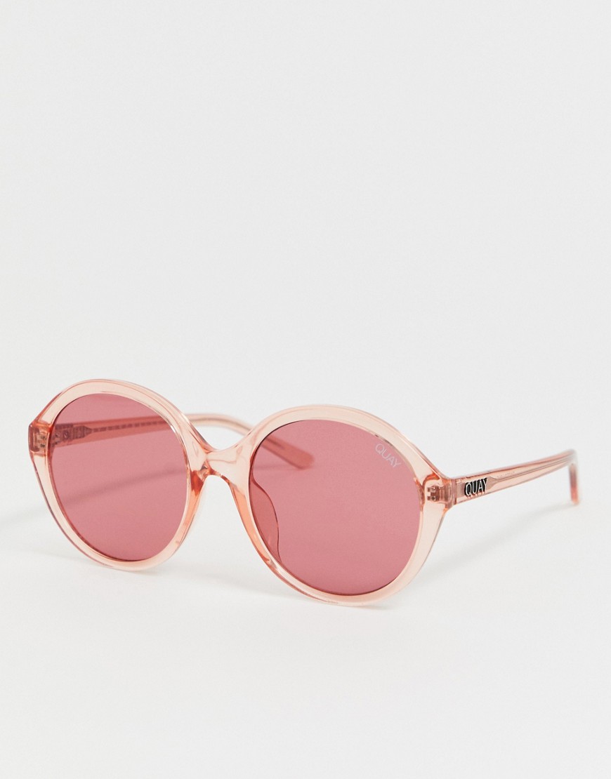 Quay Australia x Benefit – Tinted Love – Rosa, runda solglasögon