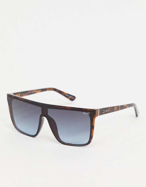 Quay Australia Nightfall flatbrow visor sunglasses in tort