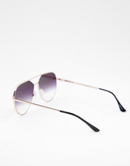 Quay aviator sunglasses in grey smoke, 2 of 4