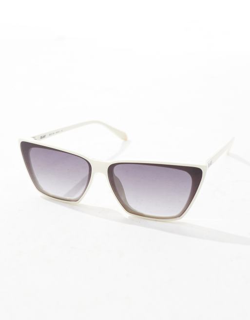 Quay bad habit cat eye sunglasses in white, 2 of 4