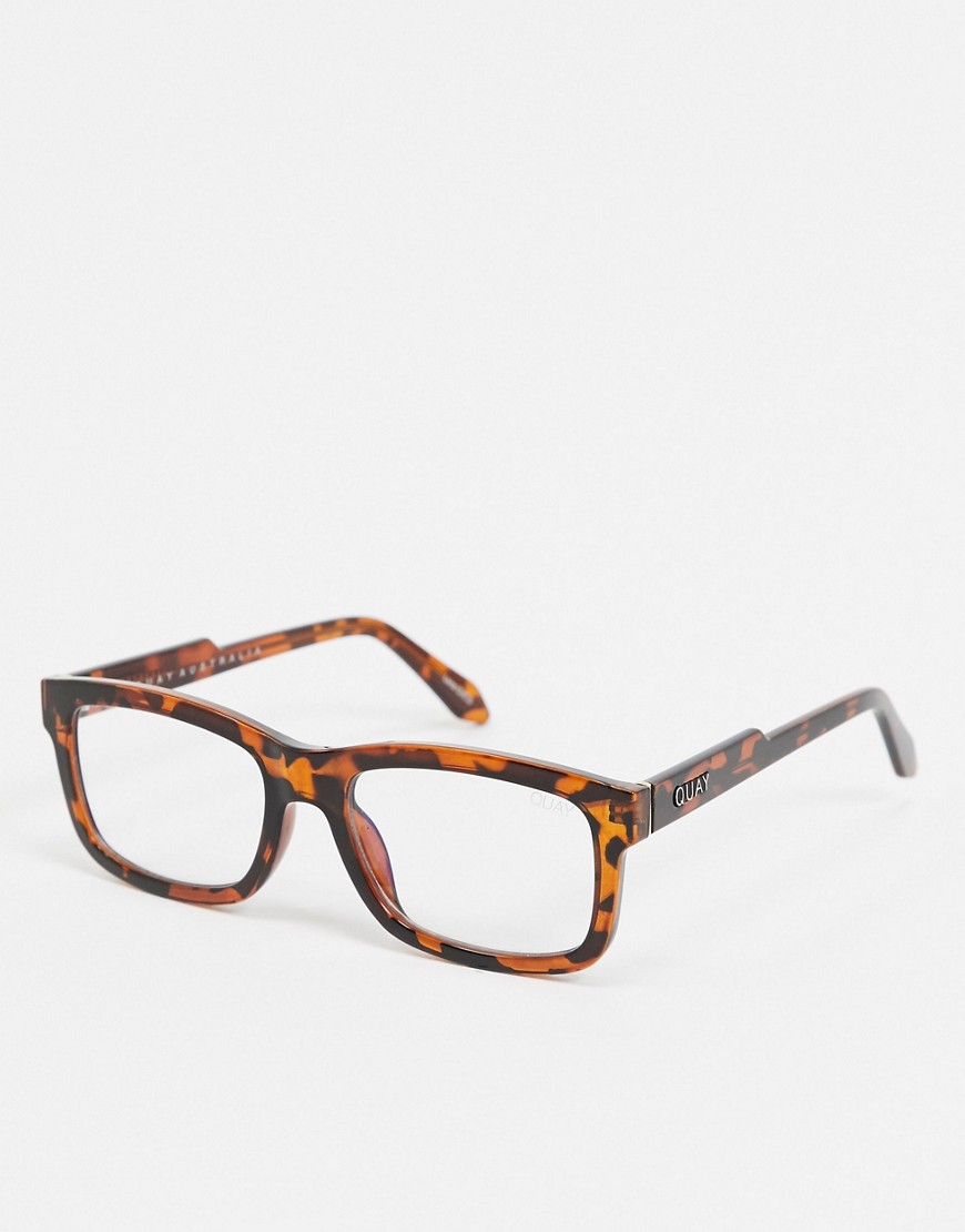 Quay – Beatnik – Fyrkantiga glasögon med spräckliga bågar-Brun