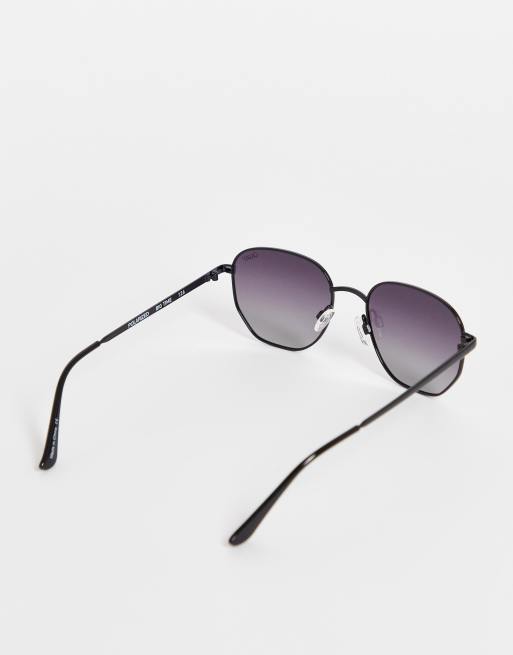 Quay - Big Time - Lunettes de soleil rondes à verres polarisés - Noir, 3 de 4