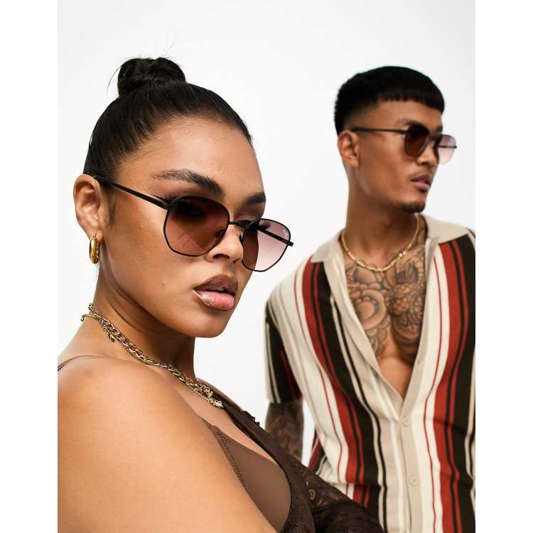 Big black 2024 round sunglasses