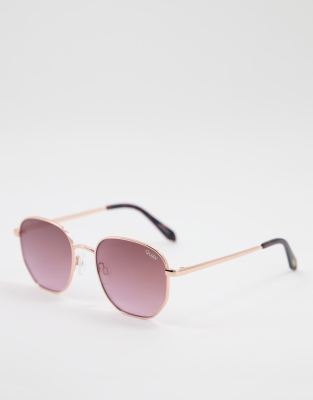 Quay Big Time 48mm Gradient Round Sunglasses In Brown