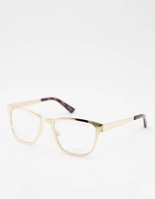 asos.com | Quay blue light glasses with gold and black frame