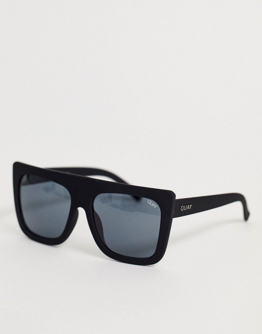 Quay Australia - Quay - café racer - occhiali da sole squadrati con montatura spessa-nero