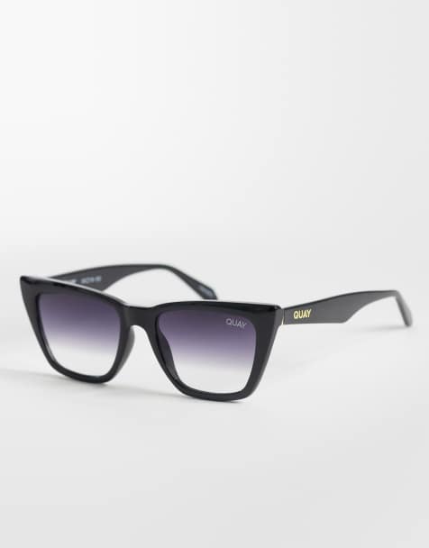 Quay call the shots cat eye sunglasses in black fade - view 1