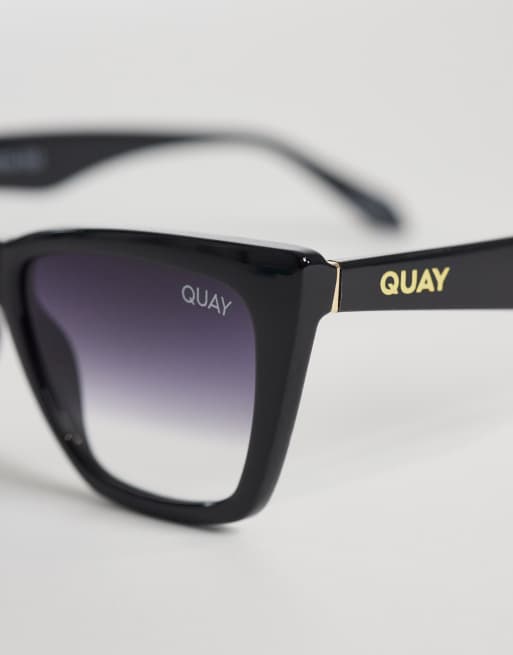 Quay call the shots cat eye sunglasses in black fade, 2 of 3