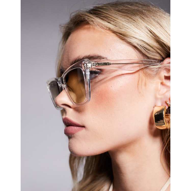 quay australia call the shots remixed clear brown retro cat eye sunglasses NEW Quay Call The Shots Remixed Cat Eye Sunnies – Impressions  main image 4