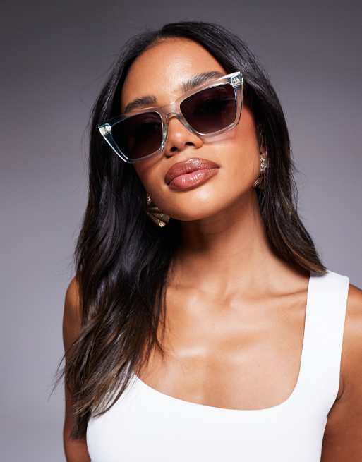 Quay call the shots cat eye sunglasses pale blue , 3 of 3