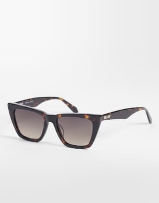Quay - Call the Shots - Cateye-Sonnenbrille mit Schildpatt-Design-Brown