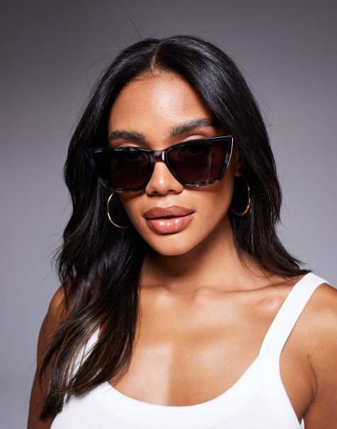 Quay call the shots remixed cat eye sunglasses in smoke tort  - view 1