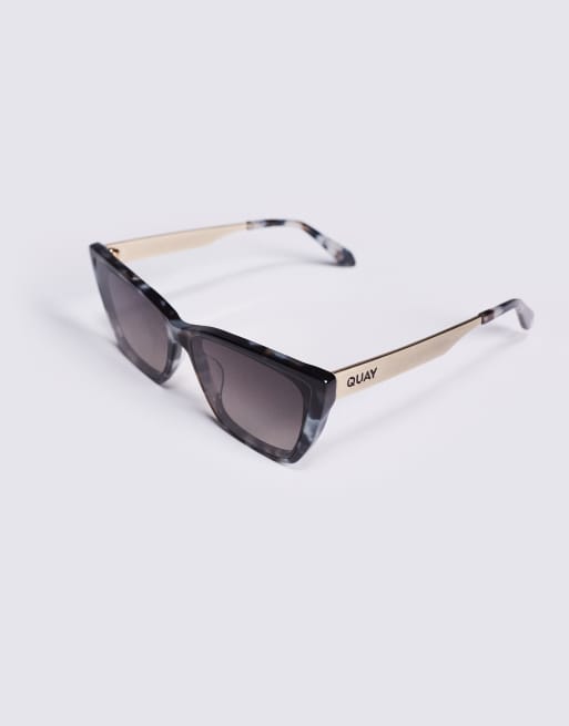 Quay call the shots remixed cat eye sunglasses in smoke tort , 2 of 3