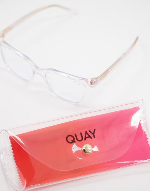 Quay CEO Lunettes anti lumi re bleue monture il de chat pour femme Transparente