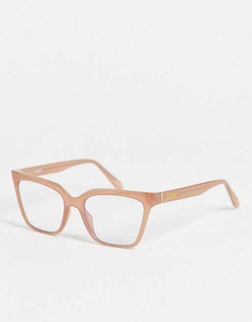 Quay CEO womens blue light glasses in beige