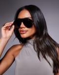 [Quay Australia] Quay Chart Topper aviator sunglasses in black smoke No Size BLACK