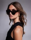 [Quay Australia] Quay Chit Chat cat eye sunglasses in black and gold No Size BLACK