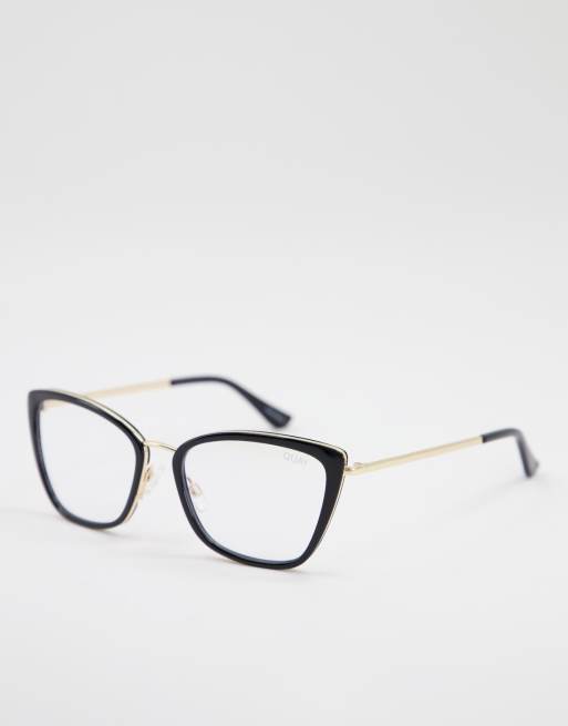 Quay - Click Bait - Occhiali cat-eye da donna per luce blu, colore nero