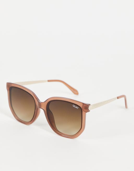 Quay – Coffee Run – Beige solglasögon i cateye-modell för kvinnor