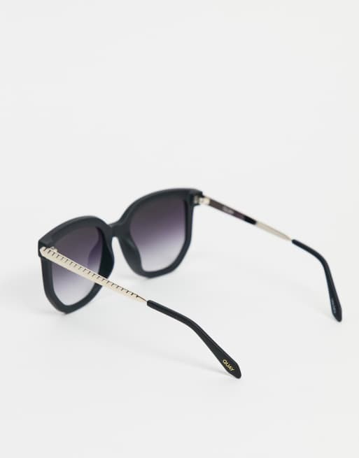 QUAY NWT Coffee Run Sunglasses in Black/Smoke Polar Quay Coffee Run unisex round sunglasses in black | ASOS main image 2