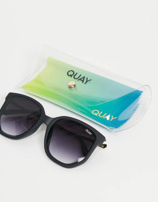 Quay Coffee Run unisex round sunglasses in black | ASOS