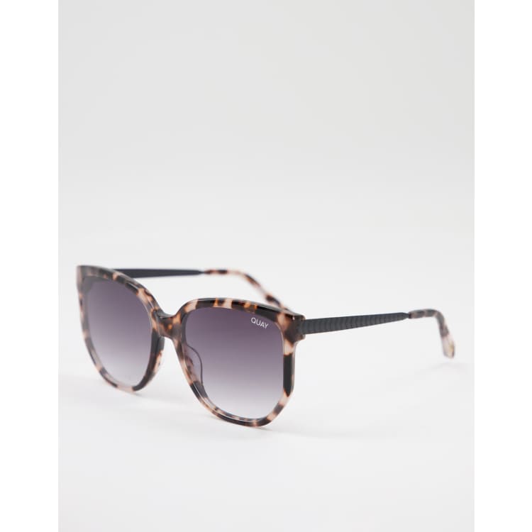 Quay Australia Women\'s Coffee Run 53mm Round Cat Eye Sunglasses ⭐️ ablck_grande.jpg?v=1705696250 main image 4