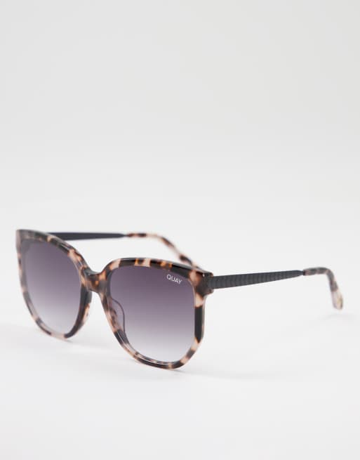 Quay Coffee Run womens cat eye sunglasses in brown ASOS