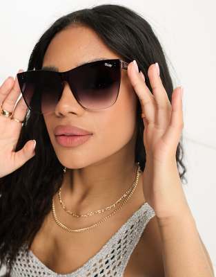 Quay Come Thru cat eye sunglasses in black fade | ASOS