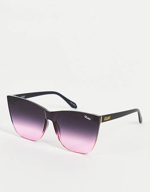 Quay Come Thru womens cat eye sunglasses in pink