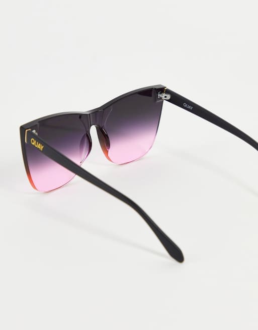 Quay COME THRU Sunglasses in Pink Gradient Quay COME THRU Sunglasses in Pink Gradient main image 2