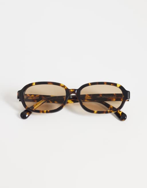 Quay could never slim rectangular sunglasses in yellow tort with tan lens , 3 of 3