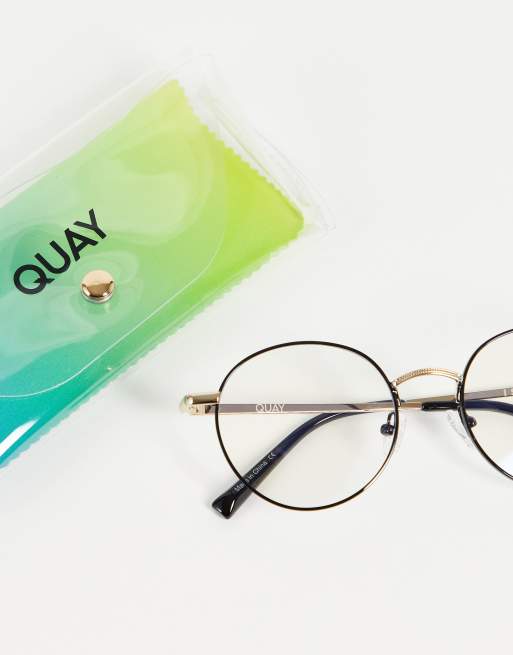Quay – Czarne okrągłe okulary chroniące przed niebieskim światłem, 3 z 4