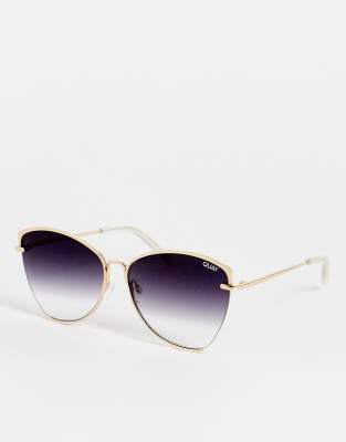 Quay Dusk Till Dawn cat eye sunglasses in gold