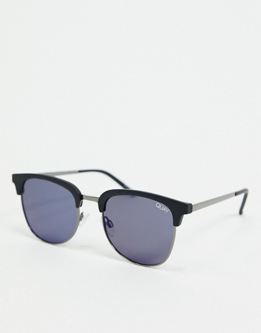 Quay Evasive mens square sunglasses in black