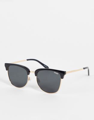 Quay Evasive retro sunglasses with polarized lens in black polar