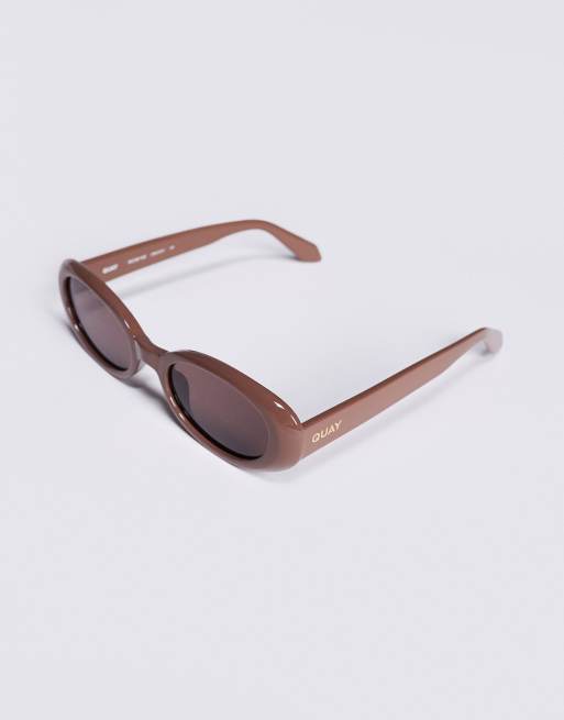 Quay – Felt Cute – Brązowe owalne okulary przeciwsłoneczne , 2 z 3