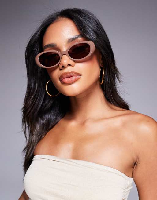 Quay – Felt Cute – Brązowe owalne okulary przeciwsłoneczne , 3 z 3
