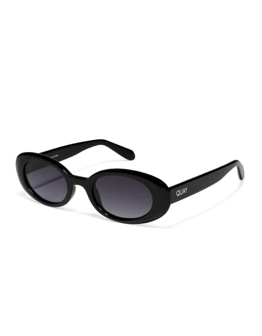 Quay Felt Cute oval sunglasses in black , 3 of 3