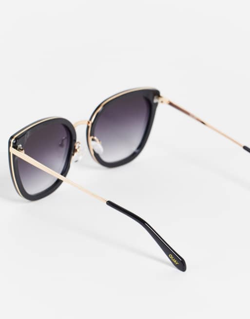 Quay Flat Out cat-eye women's sunglasses in black, 4 of 4