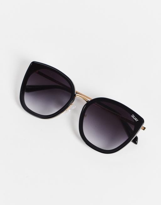 Quay - Flat Out - Dames cat eye zonnebril in zwart, 3 van 4