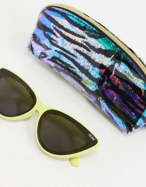 Quay Flex cat eye sunglasses in yellow exclusive to ASOS, 4 of 4