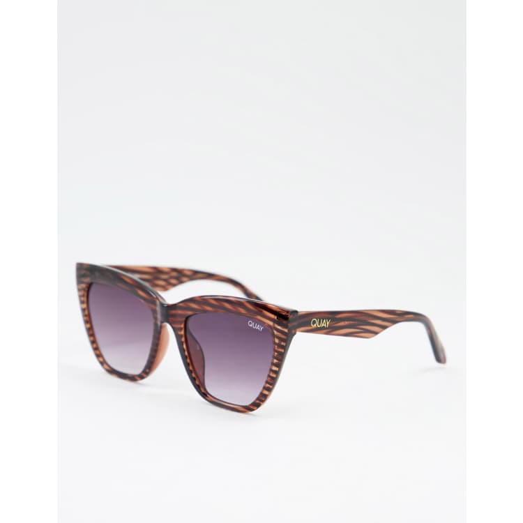 Quay For Keeps womens cat eye sunglasses in brown | ASOS display picture 1