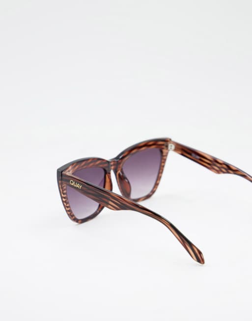 Quay For Keeps womens cat eye sunglasses in brown | ASOS display picture 1