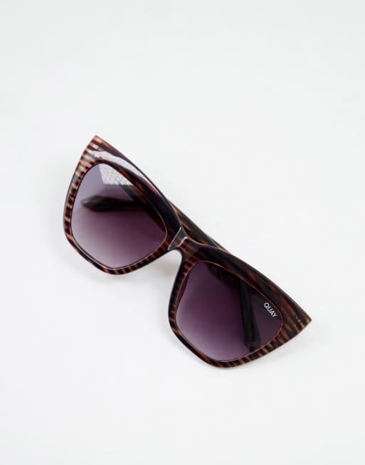 Quay For Keeps womens cat eye sunglasses in brown | ASOS
