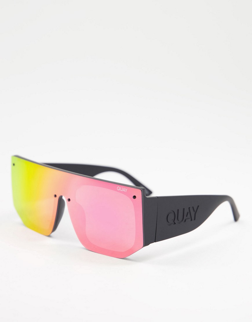 Quay Fully Booked womens visor sunglasses in pink