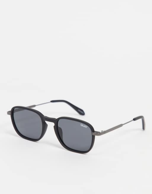 Quay Grounded unisex round sunglasses in black ASOS