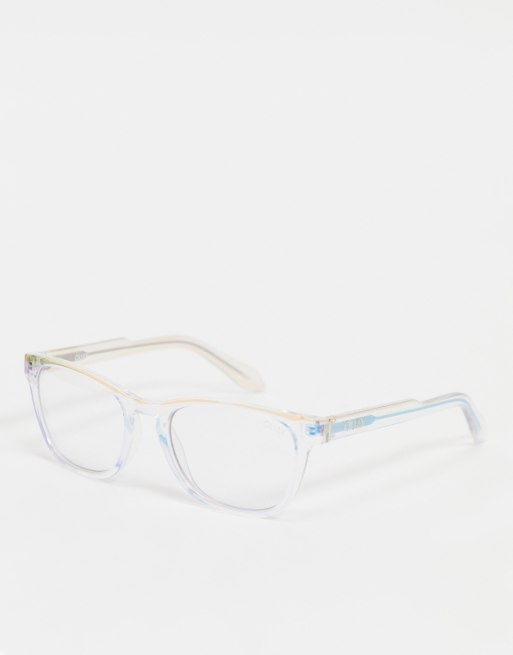 Quay Hardwire Mini Unisex Square Blue Light Sunglasses Asos 