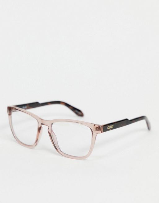 Quay Hardwire Unisex Square Blue Light Glasses In Clear Asos 