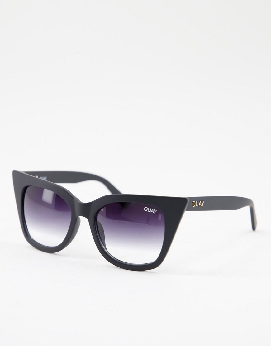 quay - harper - occhiali da sole cat-eye neri da donna-nero